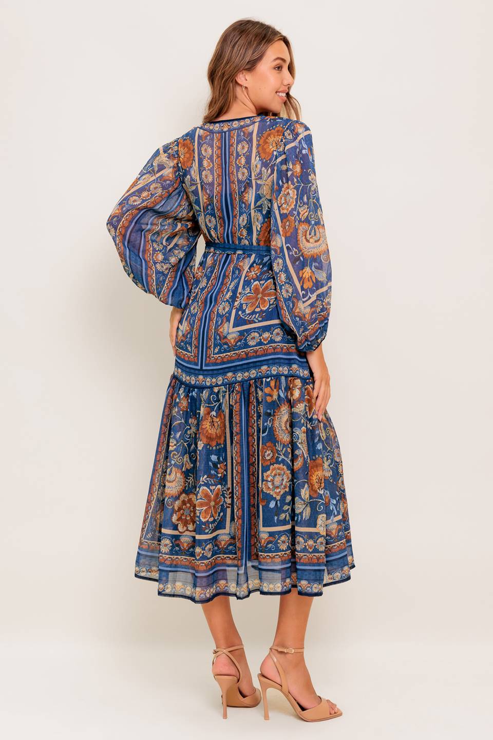 BOHEMIAN TAPESTRY WOVEN MIDI DRESS