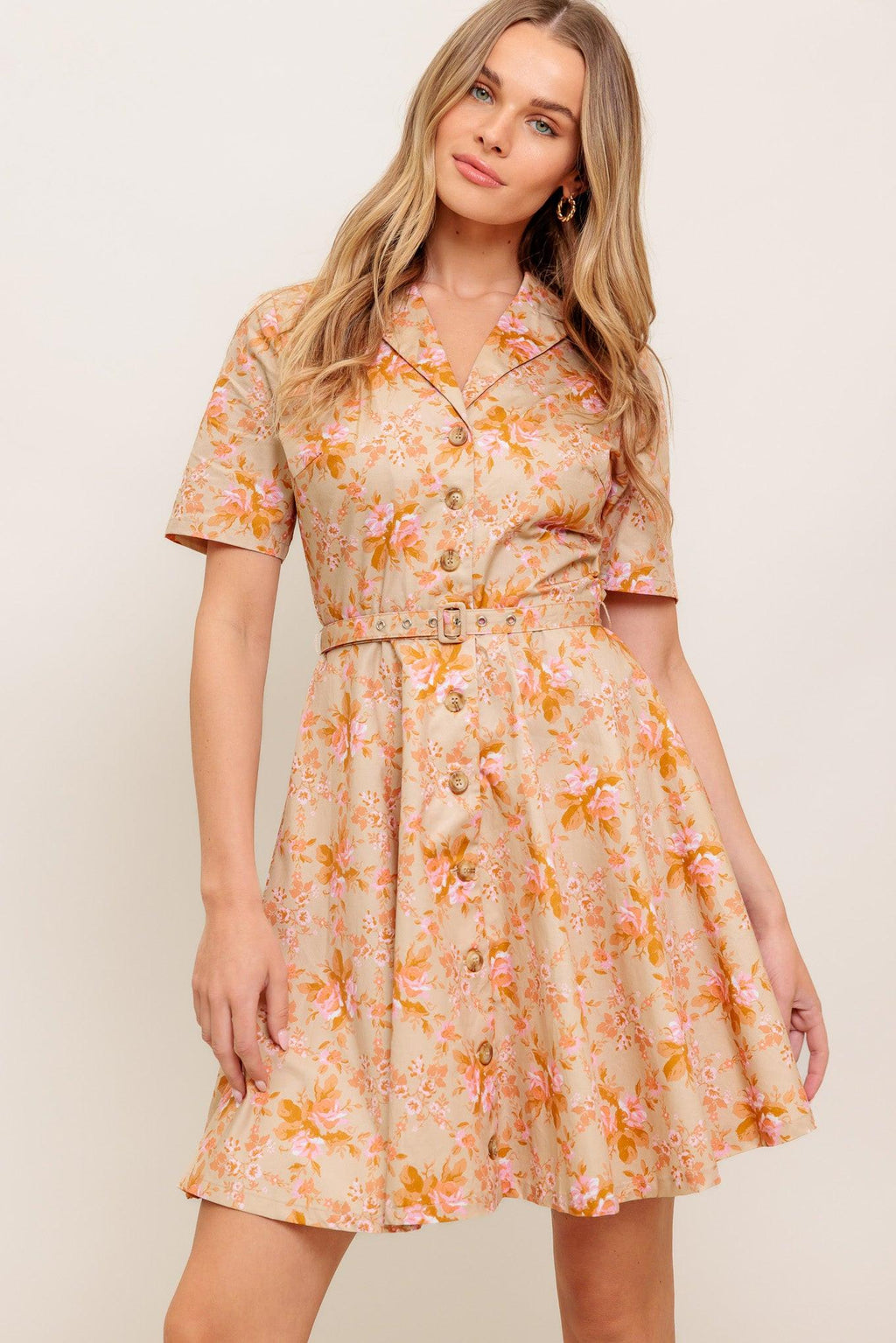 Peach Blossom Mini Dress