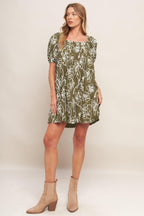 Botanical Outline Mini Dress