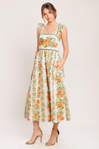 MARIGOLD BREEZE WOVEN MIDI DRESS