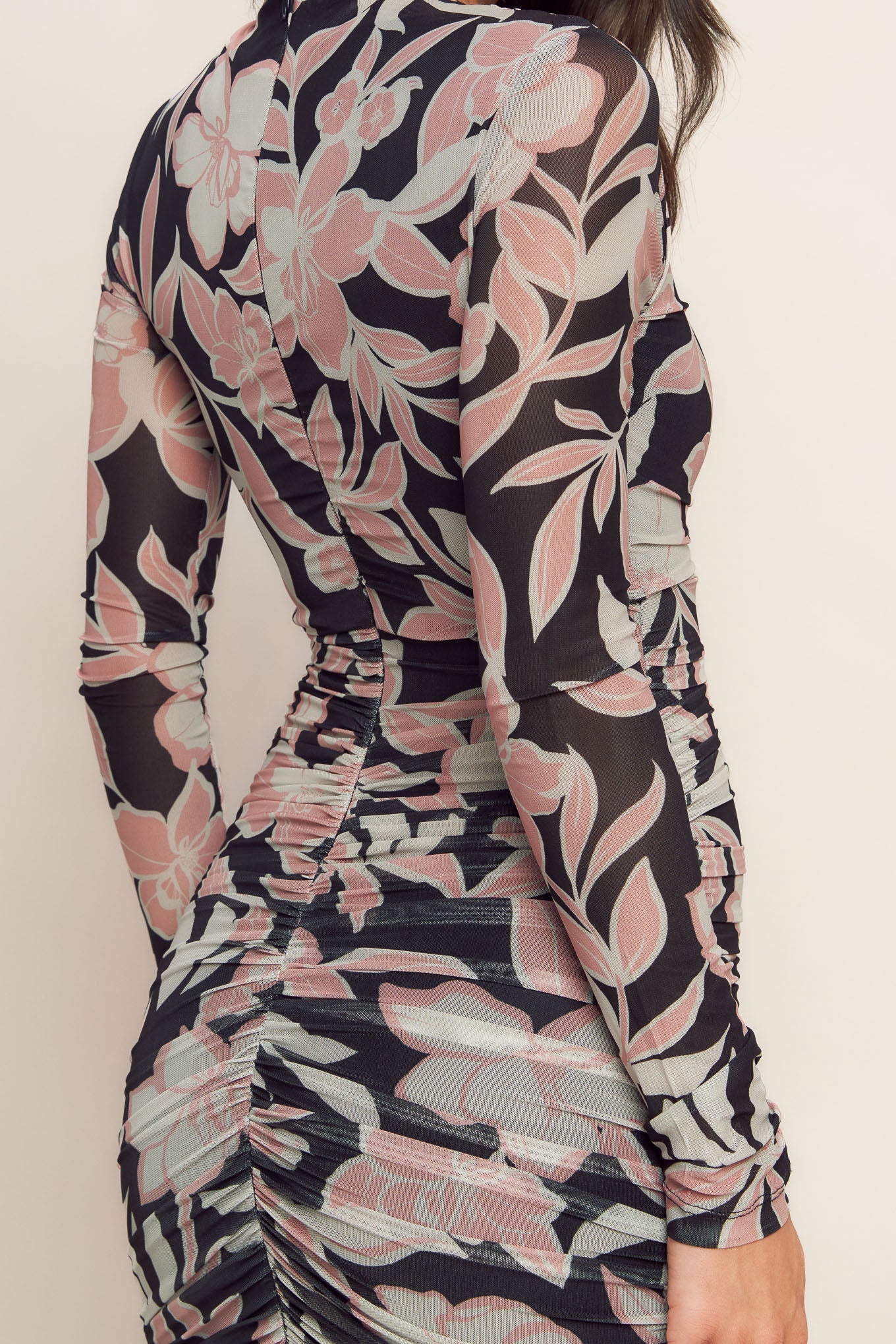 MUTED ROMANCE POWR MESH MIDI DRESS