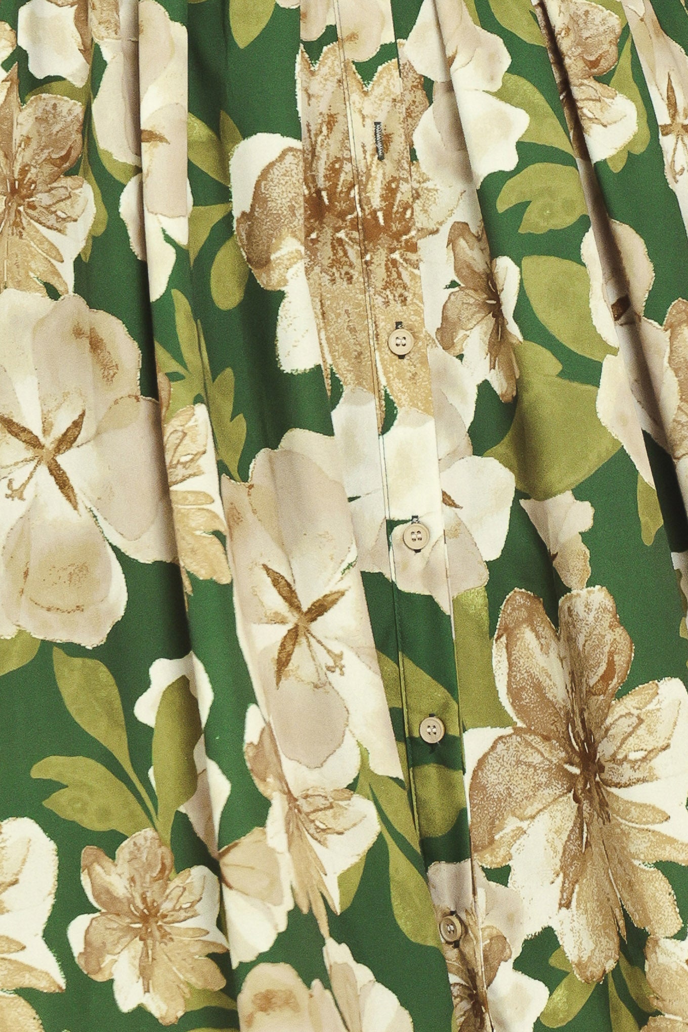 Evergreen Camellia Dream Midi Shirt Dress