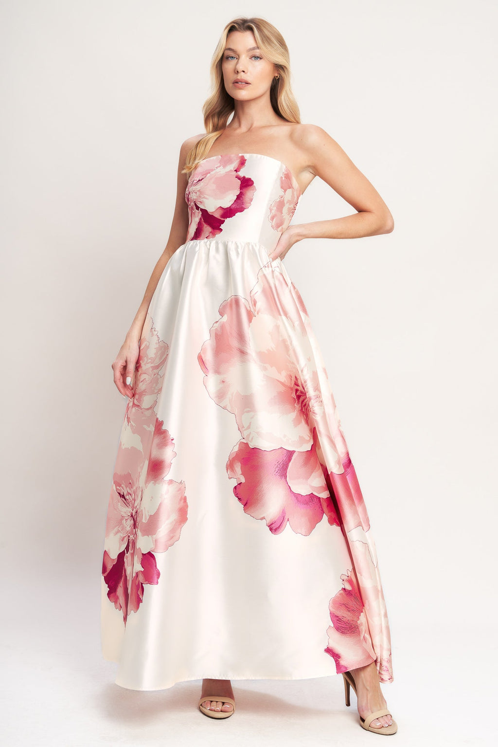 LUXE PEONY WOVEN MAXI DRESS