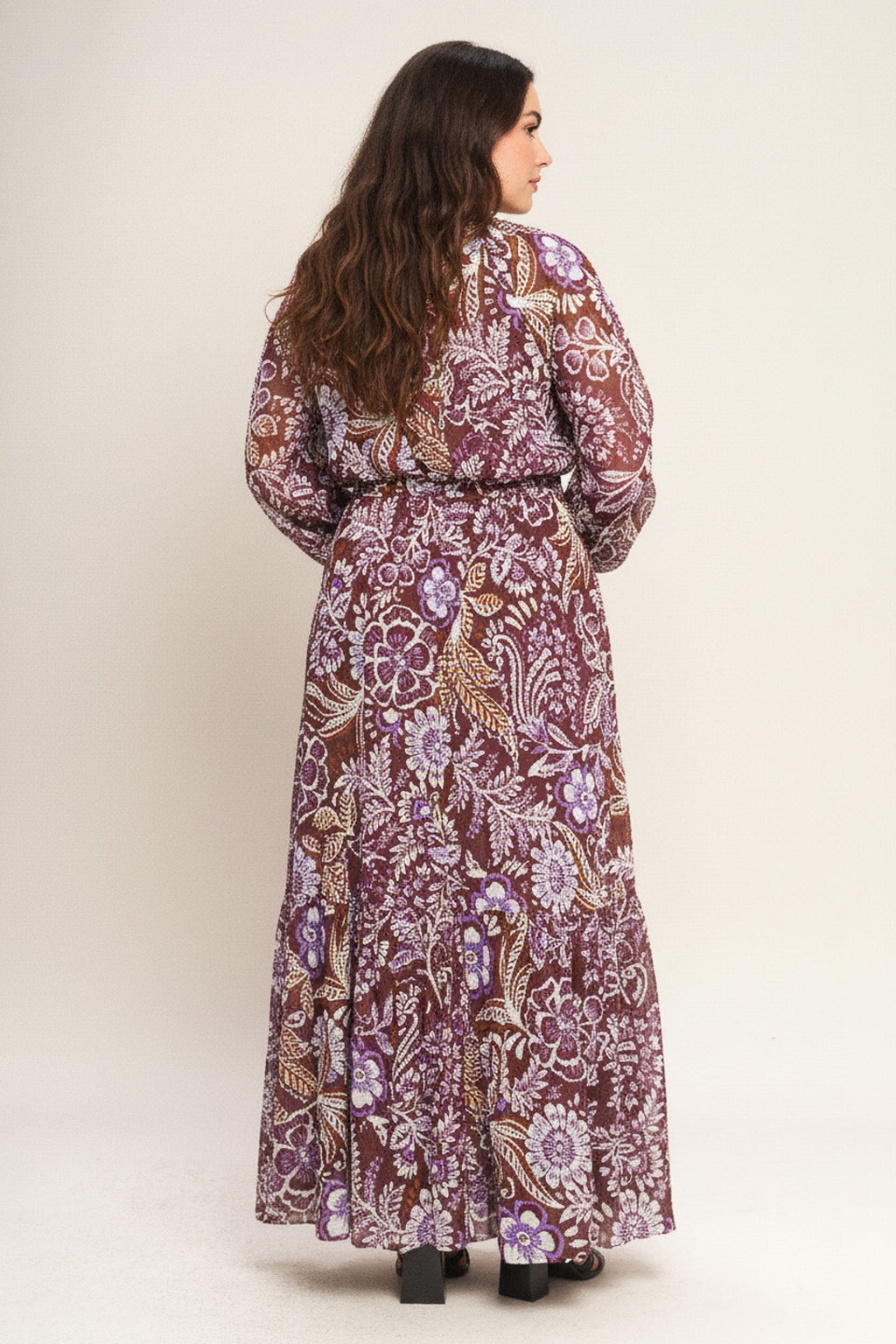 VIOLET BLOSSOM SPIRIT WOVEN MAXI DRESS