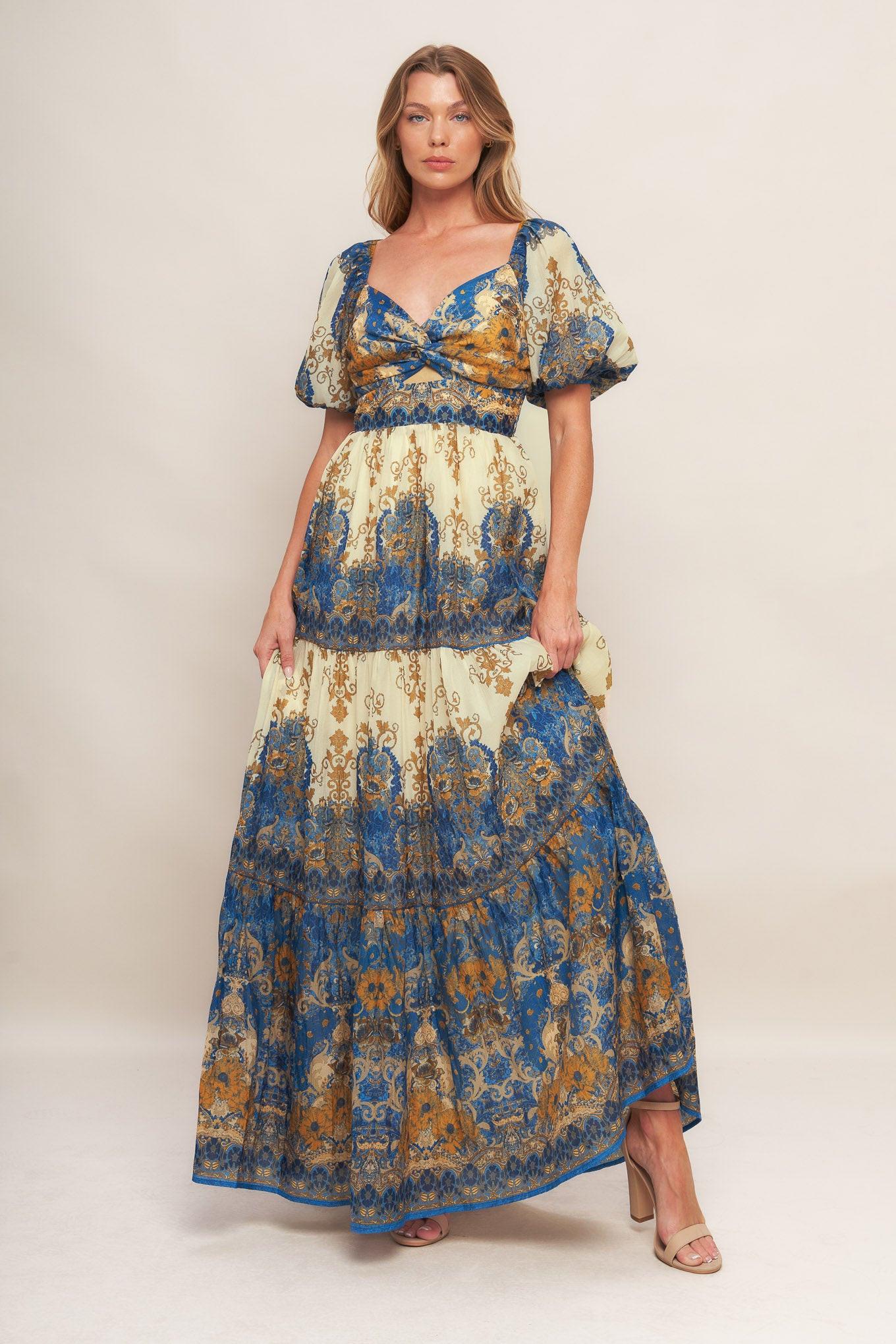Midnight Serenade Empire Maxi Dress