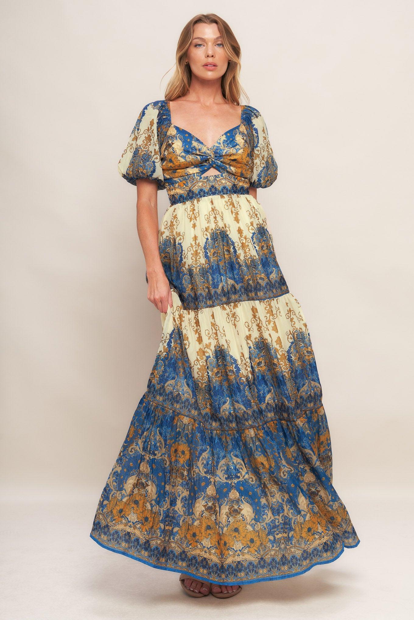 Midnight Serenade Empire Maxi Dress
