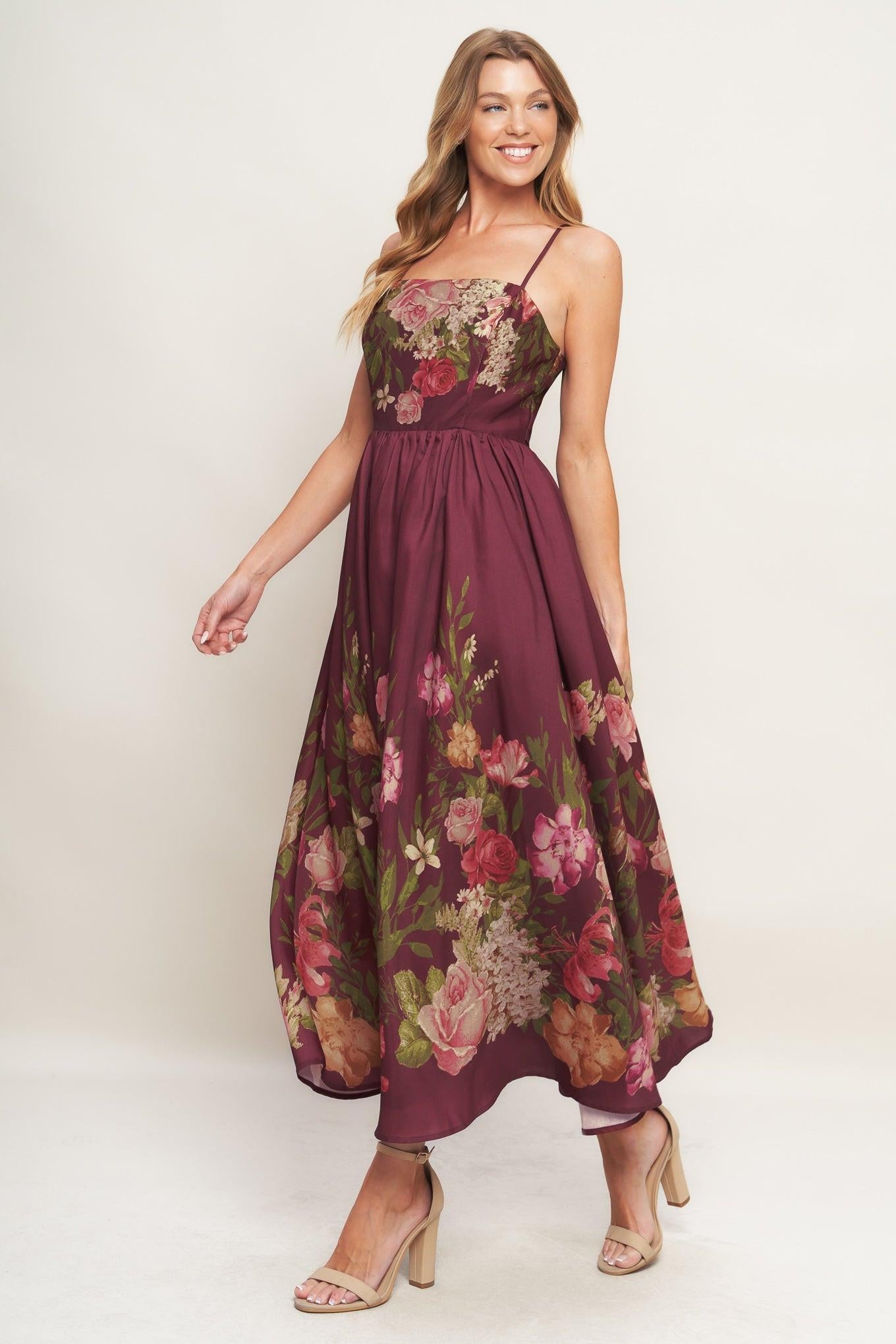 Secret Garden Romance Woven Ankle Dress