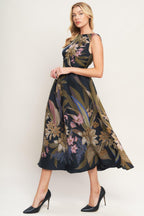 Foliage Whisper Midi Dress