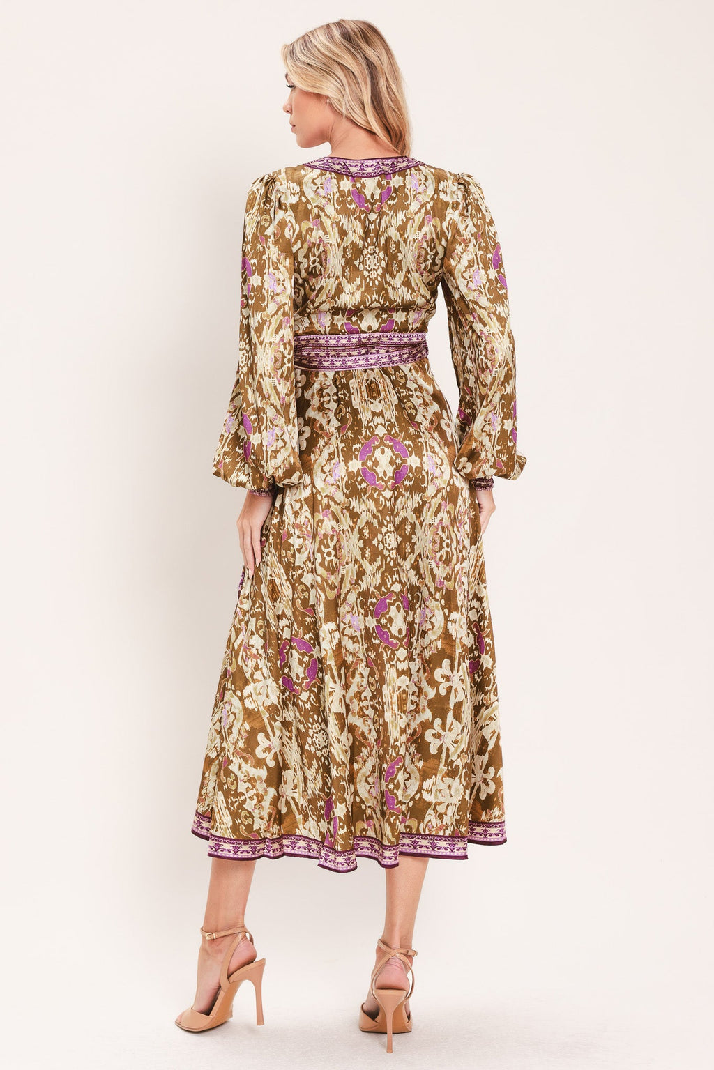 Ikat Bloom Midi True Wrap Dress