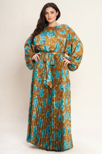 Golden Bloom Luxe Woven Satin Maxi Dress