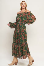 TERRACOTTA TRAIL WOVEN MIDI DRESS