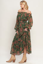 TERRACOTTA TRAIL WOVEN MIDI DRESS