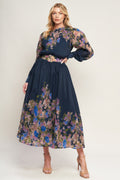 CHARMING TAPESTRY WOVEN MIDI DRESS