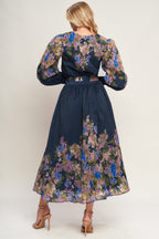 CHARMING TAPESTRY WOVEN MIDI DRESS