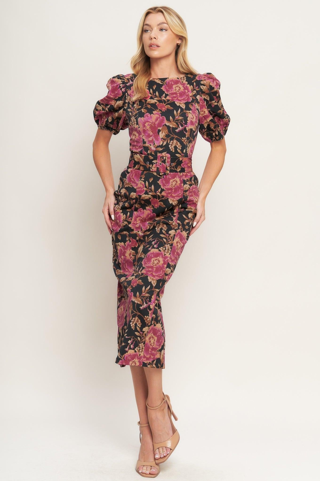 Gothic Rose Midi Dress