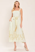 Moonlit Garden Woven Midi Dress