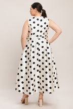 Polka Dot Surplice Wrap Dress