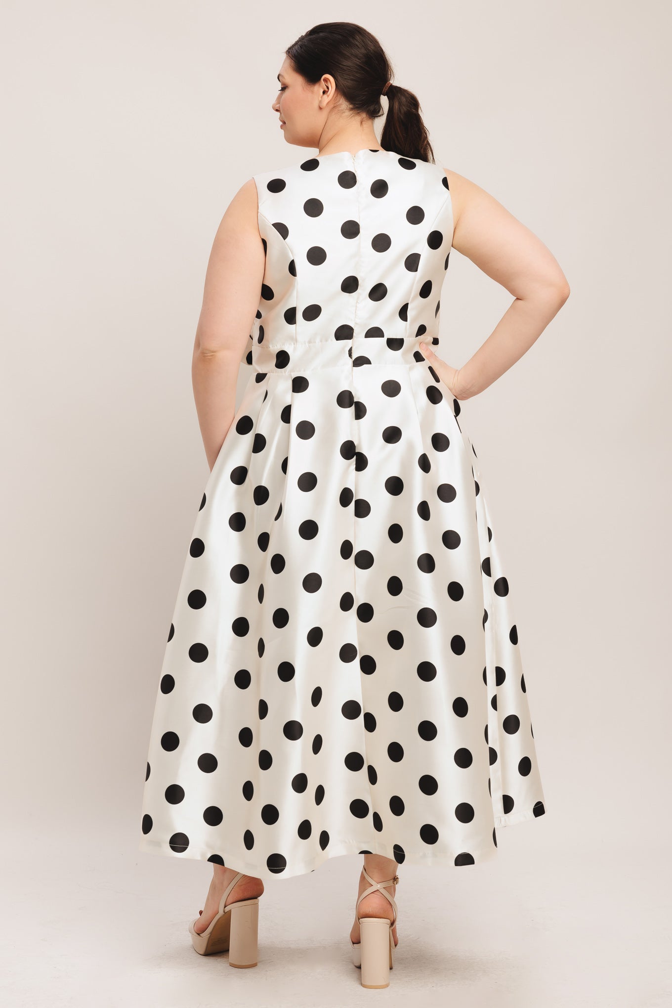 Polka Dot Surplice Wrap Dress