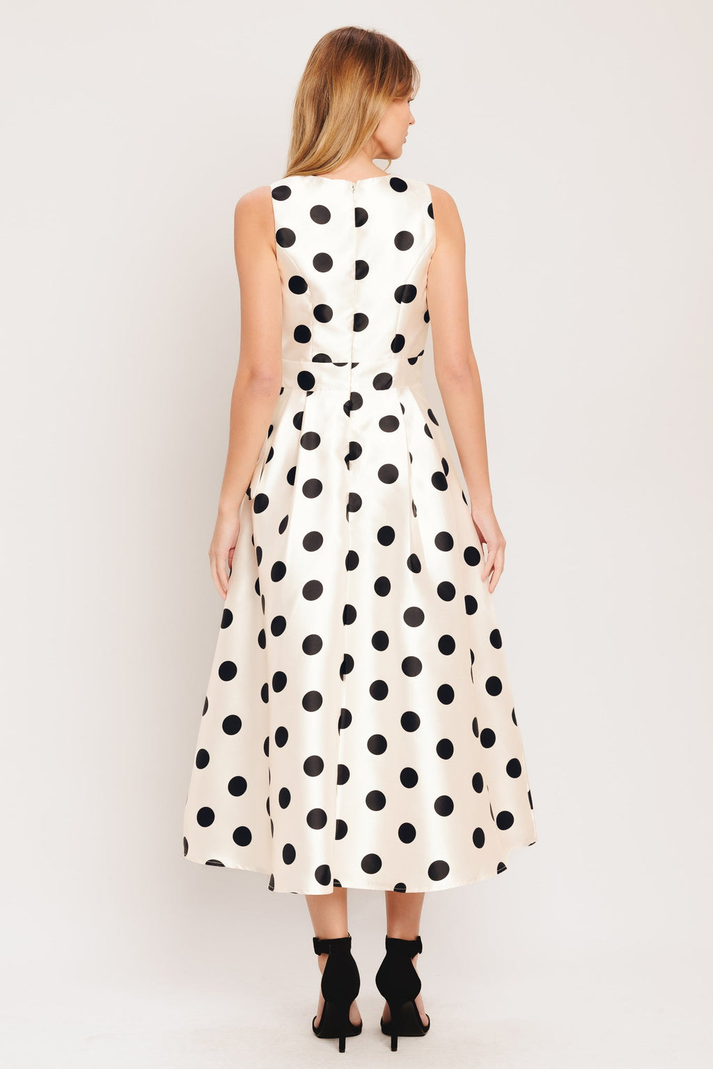 Polka Dot Surplice Wrap Dress