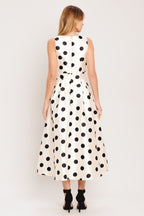 Polka Dot Surplice Wrap Dress