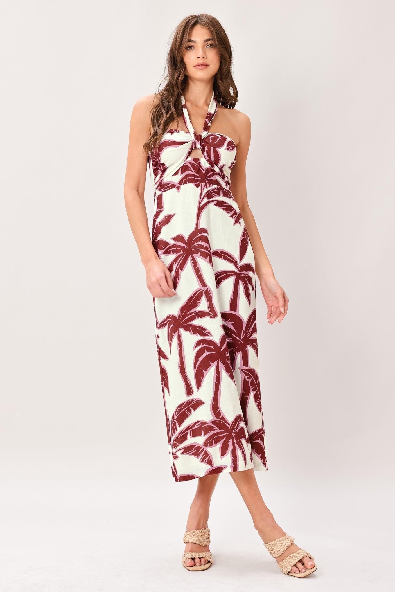 Palm Siren Midi Dress