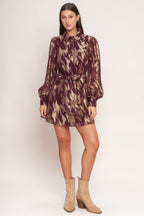 METALLIC MUSE WOVEN MINI DRESS