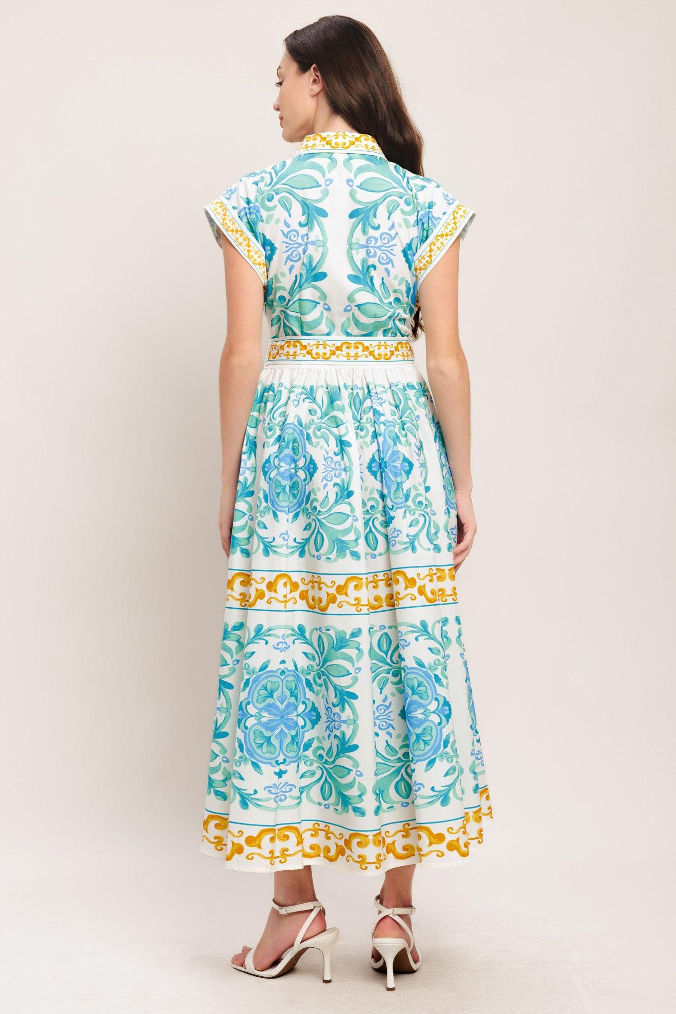 Blue Regalia Woven Midi Dress