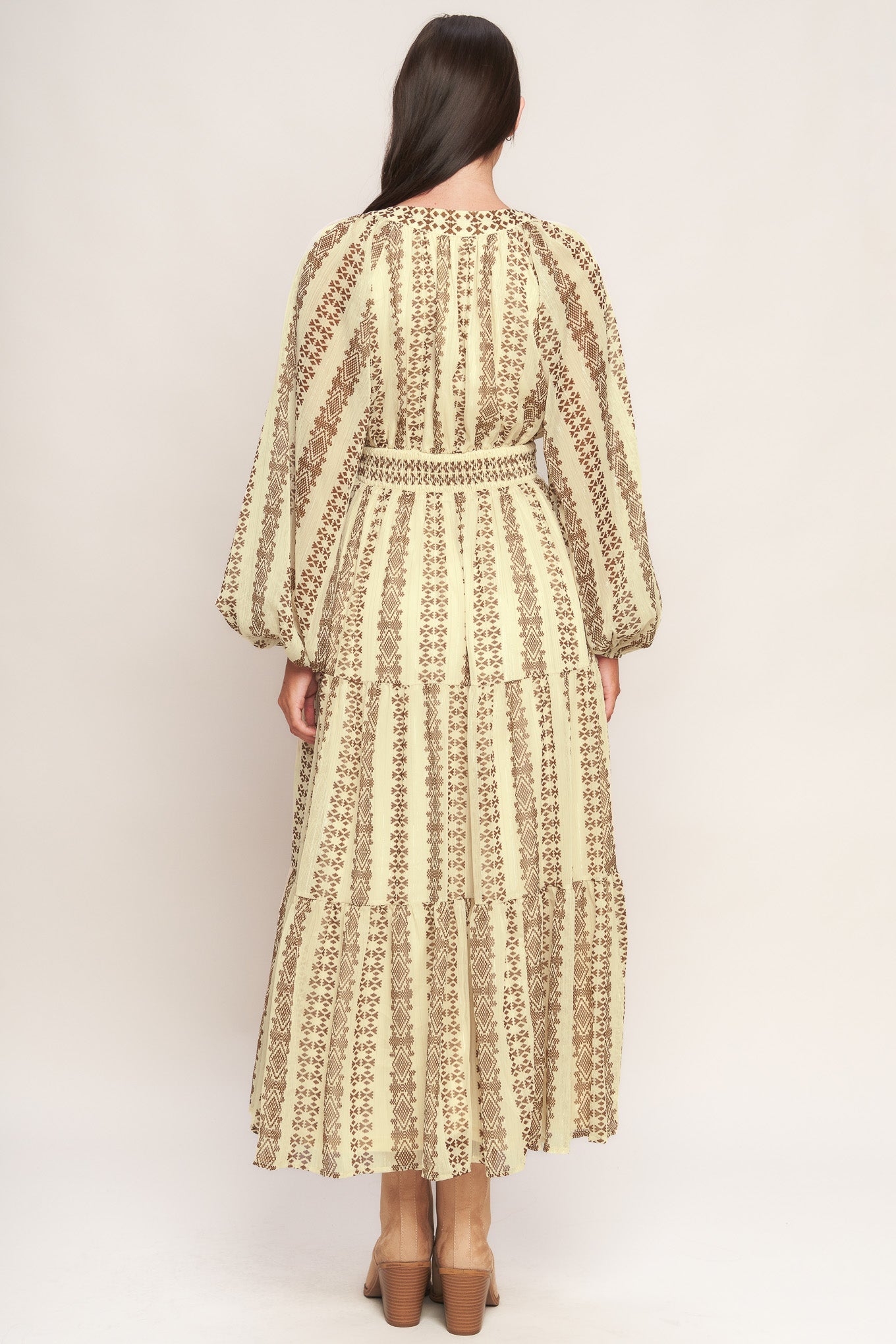 TRIBAL WHISPER WOVEN MIDI DRESS