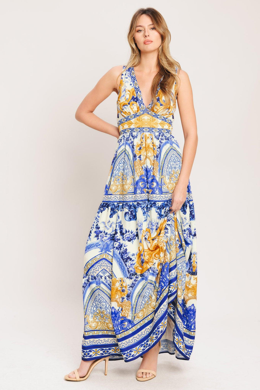Azure Palazzo Maxi Dress