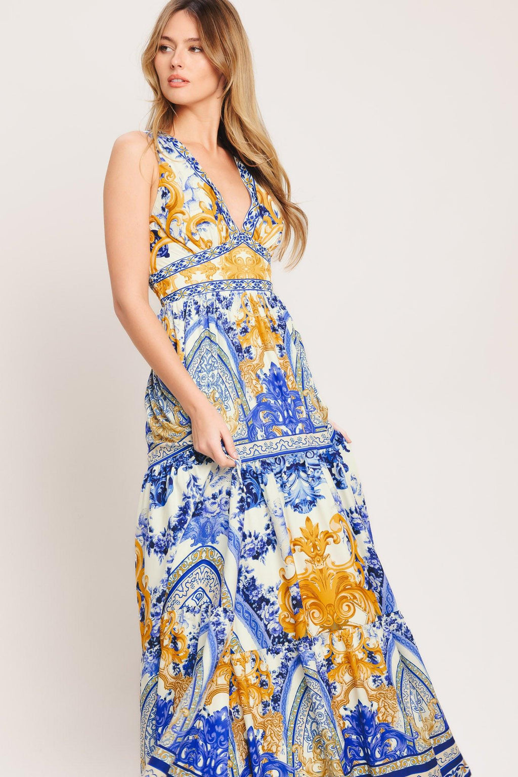 Azure Palazzo Maxi Dress
