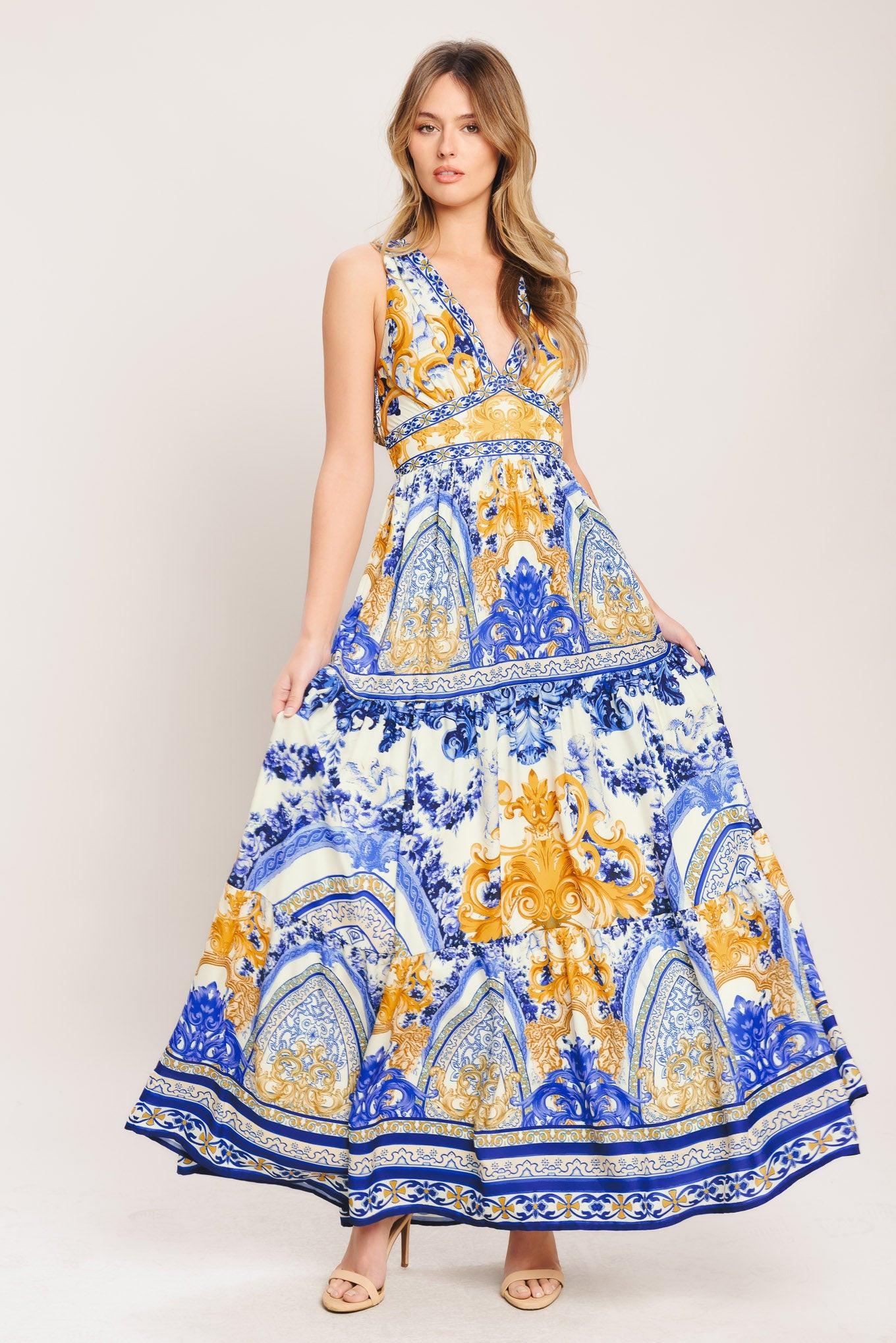 Azure Palazzo Maxi Dress