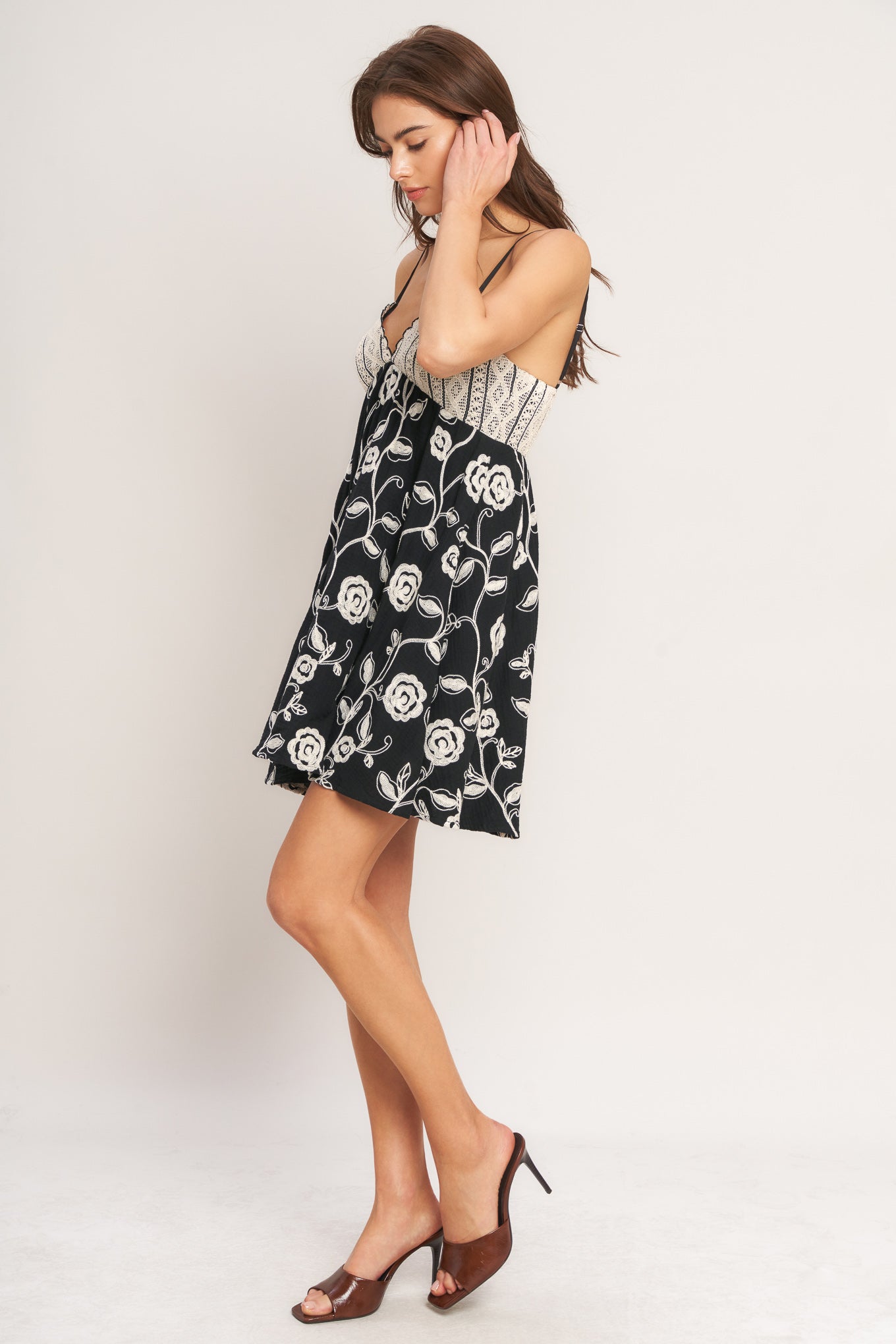 DARK ROMANCE WOVEN MINI DRESS