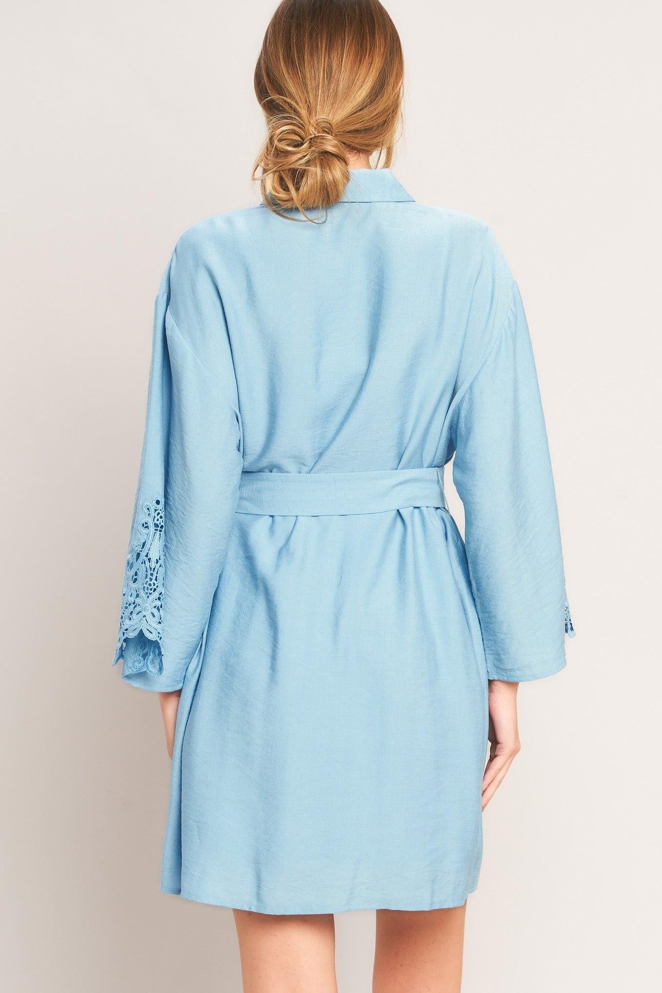 AZURE COAST WOVEN MINI DRESS L FLYING TOMATO LIGHT BLUE / L