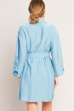 AZURE COAST WOVEN MINI DRESS