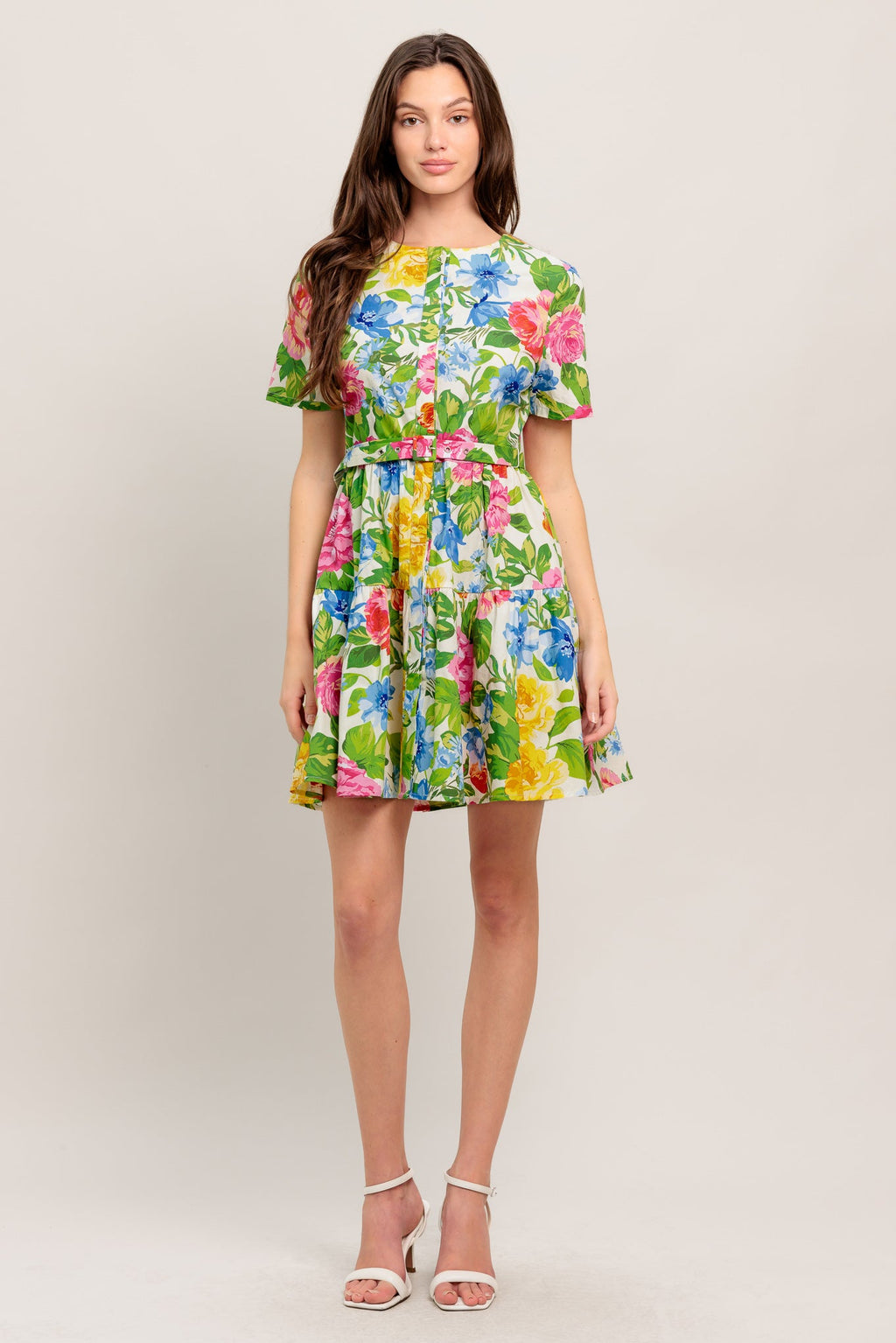 SUNSHINE IN FULL BLOOM WOVEN MINI DRESS