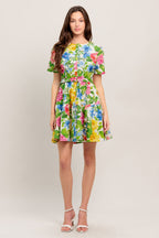 SUNSHINE IN FULL BLOOM WOVEN MINI DRESS