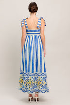 BLUE HORIZON BEAUTY WOVEN MIDI DRESS