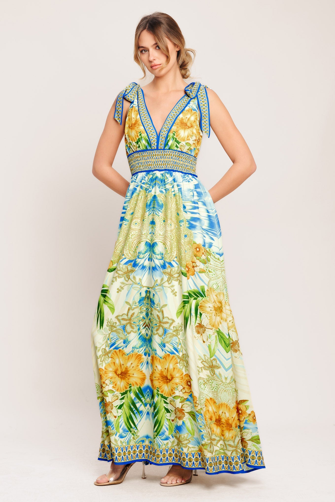RESORT OPULENCE WOVEN MAXI DRESS