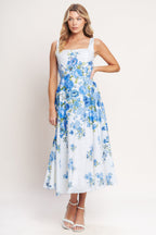 CLASSIC BLOOM DAY WOVEN MIDI DRESS