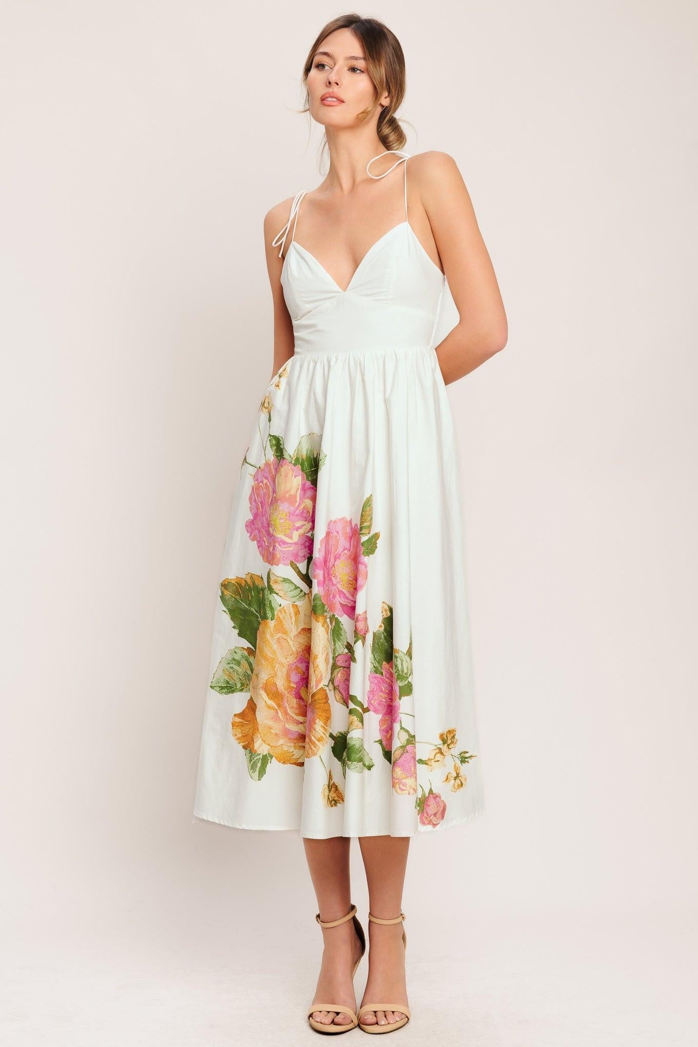 Poetic Bloom Midi Dress