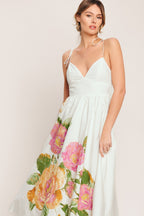 POETIC BLOOM WOVEN MIDI DRESS