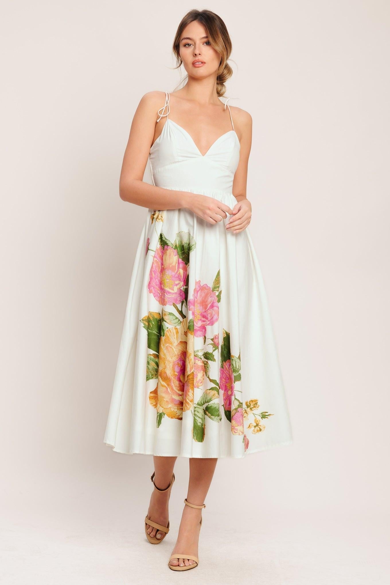 Poetic Bloom Midi Dress