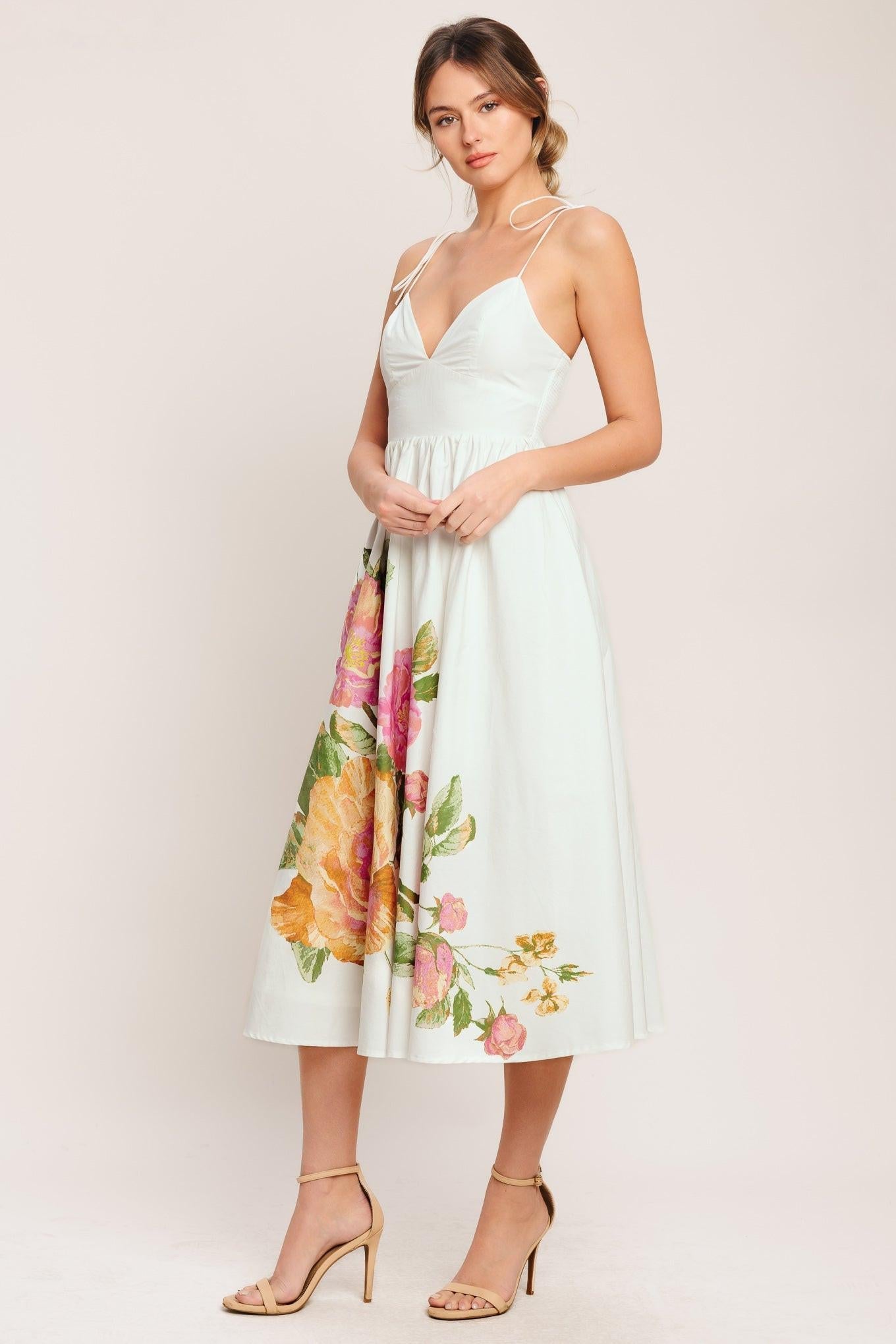 Poetic Bloom Midi Dress