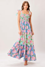 Pastel Glow Woven Maxi Dress