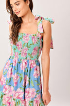 Pastel Glow Woven Maxi Dress