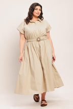 BARE ELEGANCE WOVEN MIDI DRESS