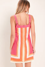 Electric Summer Woven Mini Dress