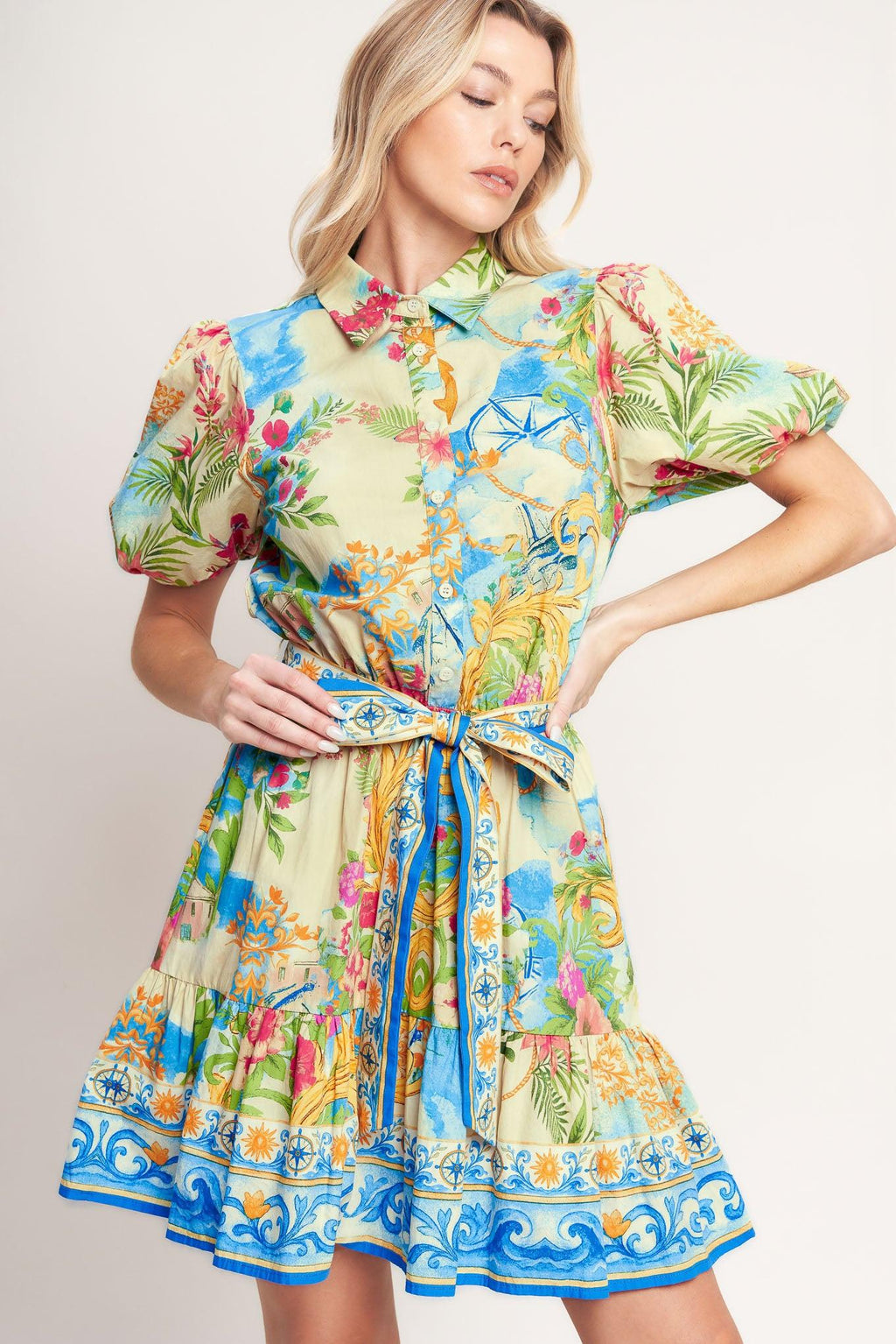 MEET ME IN PARADISE WOVEN MINI DRESS