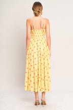 Golden Summer Polka Woven Midi Dress