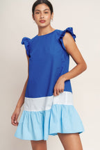 SEASIDE SWEETHEART COLOR BLOCKED MINI DRESS